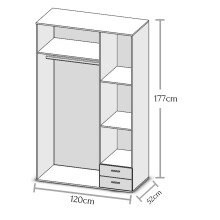 Kleiderschrank >Hamina< in Sonoma-Eiche - 120x177x52cm (BxHxT)