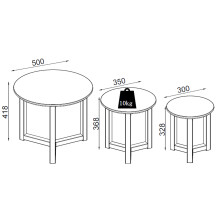 Satztisch >Rich< aus Massivholz - 115x42x50cm (BxHxT)