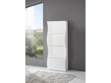 Schuhschrank >Onda< in Weiß/Hochglanz - 71x161x27cm (BxHxT)