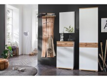 Garderobenpaneel >Clayborn< in Wotan-Eiche aus Metall - 69x180x30cm (BxHxT)