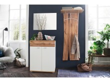 Garderobenpaneel >Clayborn< in Wotan-Eiche aus Metall - 69x180x30cm (BxHxT)