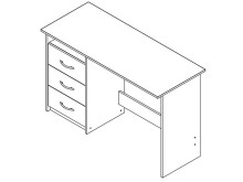 Schreibtisch >Mack< (B/H/T 123 x 76 x 50 cm) in Weiß - 123x76x50cm (BxHxT)