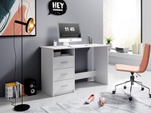 Schreibtisch >Mack< (B/H/T 123 x 76 x 50 cm) in Weiß - 123x76x50cm (BxHxT)