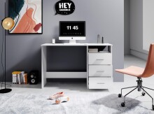 Schreibtisch >Mack< (B/H/T 123 x 76 x 50 cm) in Weiß - 123x76x50cm (BxHxT)