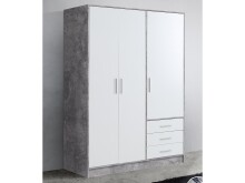 Kleiderschrank >Babbette I< in Weiß -...