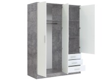 Kleiderschrank >Babbette< in Betonoptik - 144.6x200x60cm (BxHxT)