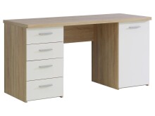 Schreibtisch >Balu< in Sonoma-Eiche Uni Weiß - 145x76,3x60cm (BxHxT)