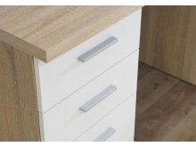 Schreibtisch >Balu< in Sonoma-Eiche Uni Weiß - 145x76,3x60cm (BxHxT)