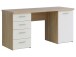 Schreibtisch >Balu< in Sonoma-Eiche Uni Weiß - 145x76,3x60cm (BxHxT)