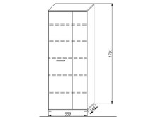 Schuhschrank >Balu< in Sandeiche Weiß - 68,9x179,1x34,8cm (BxHxT)