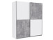 Schwebetürenschrank >Zorana< in Weiß Beton Lichtgrau - 170.3x190.5x61.2 (BxHxT)
