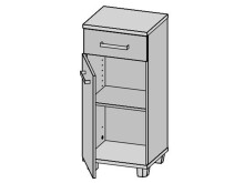 Unterschrank >Aggi< in Sonoma-Eiche aus Metall - 40.2x90.8x34.8cm (BxHxT)