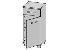 Unterschrank >Aggi< in Sonoma-Eiche aus Metall - 40.2x90.8x34.8cm (BxHxT)