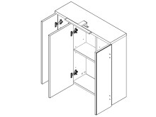 Spiegelschrank >Aggi< in Sonoma-Eiche - 68.6x68.1x20cm (BxHxT)
