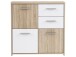 Kommode >Odessa< in Sonoma-Eiche Weiß - 77.2x77.5x29.6cm (BxHxT)