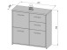 Kommode >Odessa< in Sonoma-Eiche Weiß - 77.2x77.5x29.6cm (BxHxT)