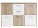 Sideboard >Odessa< in Sonoma-Eiche Weiß - 114.1x77.5x29.6cm (BxHxT)