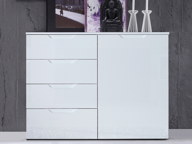 Kommode >Salinas I< in Weiß aus MDF - 109,9x84,9x34,1cm (BxHxT)