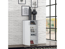 Schuhschrank >Gretna< in Weiß Betonoptik Lichtgrau - 68.9x120.4x36.3cm (BxHxT)