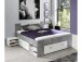 Bett >Belfast I< in Betonoptik Lichtgrau - 203,6x86x143,4cm (BxHxT)
