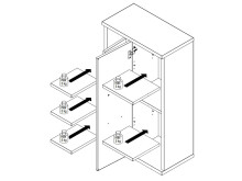 Midischrank >Arta< in Bianco Eiche Nachbildung - 62.8x108.4x34 (BxHxT)