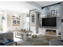 Wandboard >Briana< in New White aus MDF - 155x24x21cm (BxHxT)
