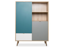 Highboard >Visby< in Sonoma-Eiche - 103x138x40cm (BxHxT)