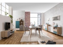 Highboard >Visby< in Sonoma-Eiche - 103x138x40cm (BxHxT)