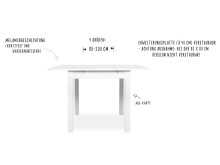 Esstisch >Crawley< in Weiß - 160x76,5x70cm (BxHxT)