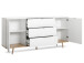 Sideboard >Dalarna< in Weiß aus Metall - 180x87x40cm (BxHxT)