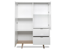 Highboard >Dalarna< in Weiß aus Metall - 100x140x40cm (BxHxT)