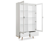 Vitrine >Dalarna< in Weiß aus Metall - 100x185x40cm (BxHxT)