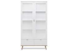 Vitrine >Dalarna< in Weiß aus Metall - 100x185x40cm (BxHxT)