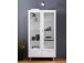 Vitrine >Dalarna< in Weiß aus Metall - 100x185x40cm (BxHxT)