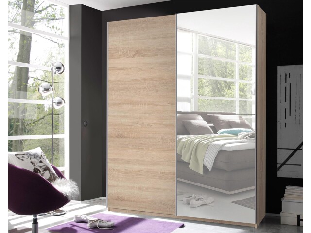 Schwebetürenschrank >Viola< in Sonoma-Eiche - 170x196x60cm (BxHxT)