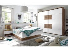 Schwebetürenschrank >Constantin< in Wildeiche / Weiß - 270x225x60cm (BxHxT)