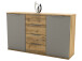 Sideboard >Constantin< in Wildeiche / Basaltgrau - 150x90x38cm (BxHxT)