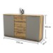 Sideboard >Constantin< in Wildeiche / Basaltgrau - 150x90x38cm (BxHxT)