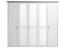 Kleiderschrank >Lebbie< in Pinie Weiß - 241x212x62cm (BxHxT)
