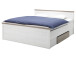 Bett >Lebbie< in Pinie Weiß - 186x91/49x42cm (BxHxT)
