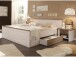 Bett >Lebbie< in Pinie Weiß - 186x91/49x42cm (BxHxT)