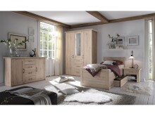 Kleiderschrank >Lebbie< in San Remo Eiche - 150x212x62cm (BxHxT)