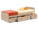 Bradford Modernes Einzelbett mit 3X Schubkästen 90 x 200 cm - Praktisches Jugendzimmer Kojenbett in Eiche Sonoma Optik - 95 x 66 x 204 cm (B/H/T)