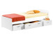 Bradford Modernes Einzelbett mit 3X Schubkästen 90 x 200 cm - Praktisches Jugendzimmer Kojenbett in Weiß - 95 x 66 x 204 cm (B/H/T)