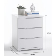 Nachtkommode >Nelli< in Weiß - 46x61x42cm (BxHxT)