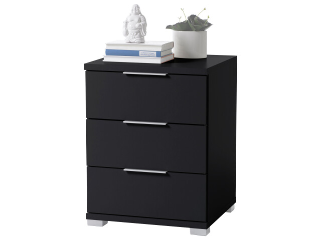 Nachtkommode >Nelli< in Schwarz - 46x61x42cm (BxHxT)