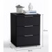 Nachtkommode >Nelli< in Schwarz - 46x61x42cm (BxHxT)