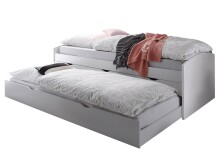 Bettgestell >Georgina< in Weiß - 96x23,5x198cm (BxHxT)