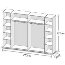 Kleiderschrank >Ketty< in San Remo Eiche - 270x225x61cm (BxHxT)