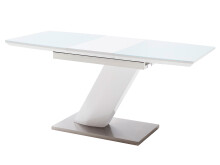 Esstisch >Darrin I< (ausziehbar) in Weiß aus MDF - 120(160)x76x80cm (BxHxT)